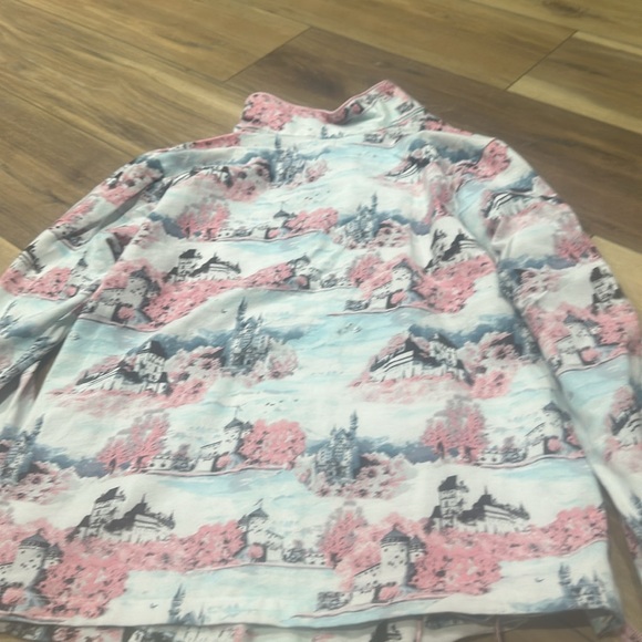 BedHead Bed Head Large Lg. Pajamas PJ’s Stretchy Castles Pink Blue EUC final - Picture 7 of 8